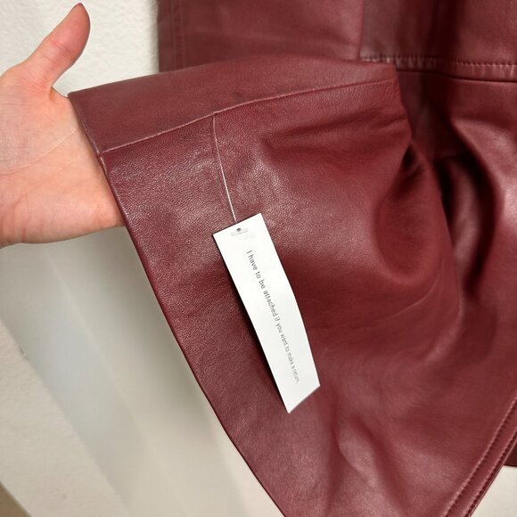 NWT Reformation Veda Beck Red Leather Trench, size XXS - Picture 8 of 8